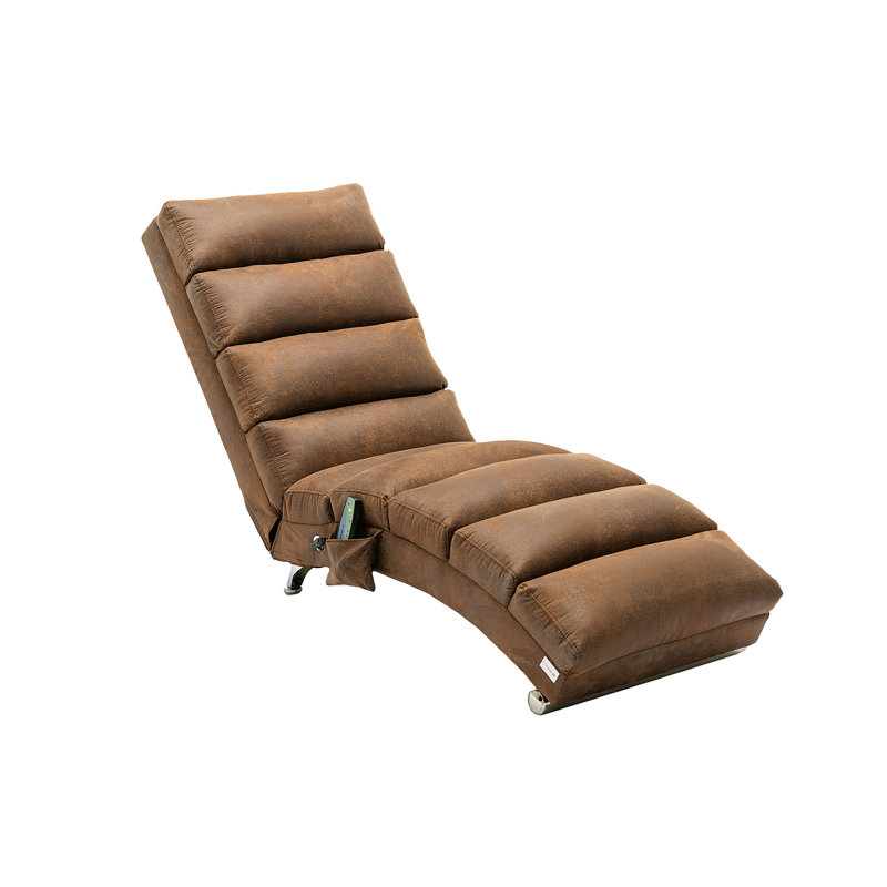 Chaise longue de massage en lin d'intérieur avec télécommande, longue chaise de massage électrique ergonomique avec 5 modes pour le bureau, le salon, la chambre à coucher (café)