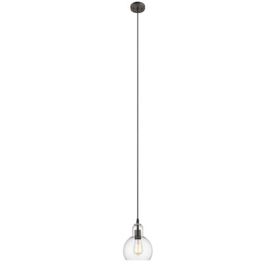 Mini-luminaire suspendu Chiloe Lighting Leilani - H 9,75 po transitionnel 1 lumière bronze huilé avec une largeur de 7,5 po