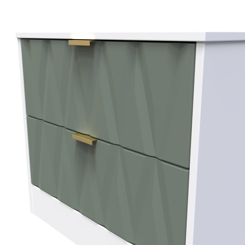Besmir 58 cm W Bedside Table, Reed Green/White