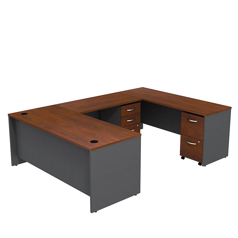 Office 500 Collection U-Shaped Executive Desk, Hansen Cherry