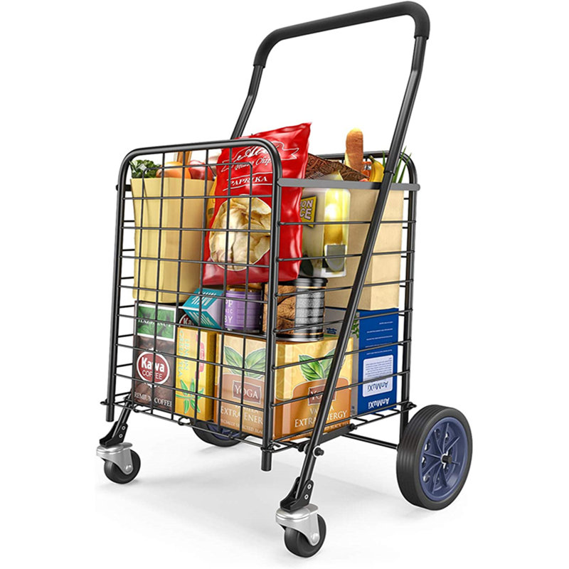 40.5'' H x 16.9'' W Utility Cart with Wheels, Black