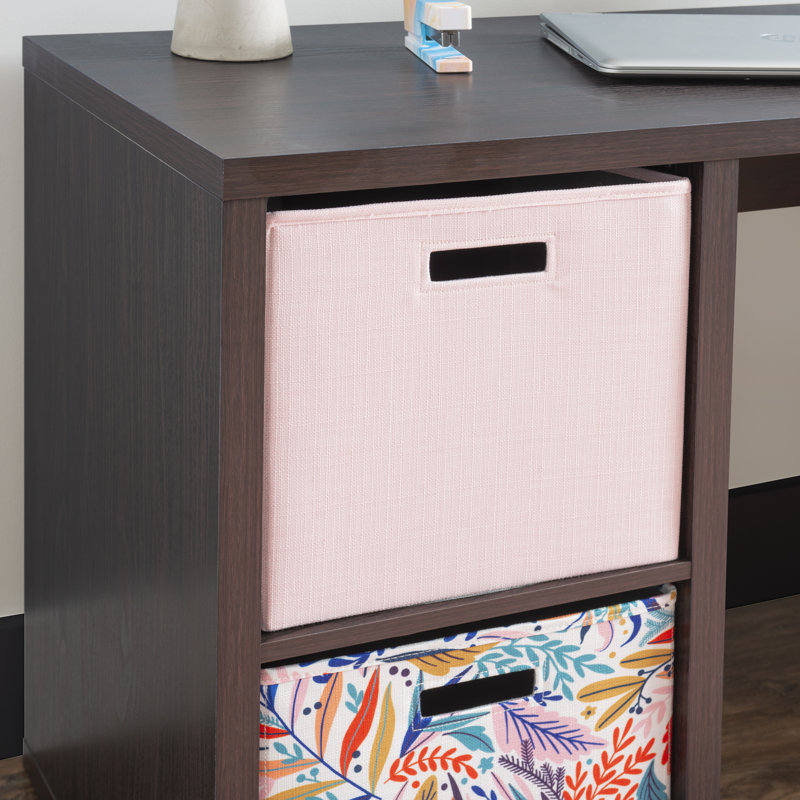 Hamlett Two Cube Modern Finish Desk, Espresso