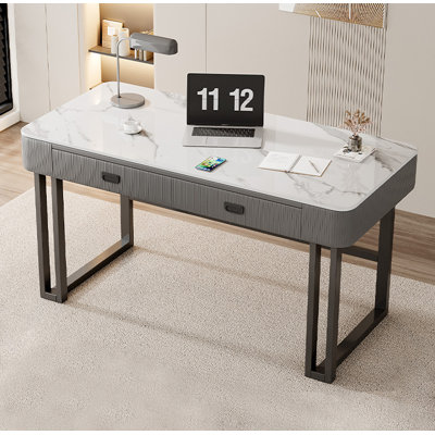 Stylish Light Luxury Dining Table with Sintered Stone Top & Hollow-Out Legs