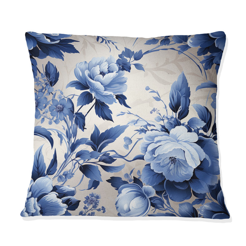Coussin Cobalo Cameo Cameo Victorian, H 16 po x l 16 po