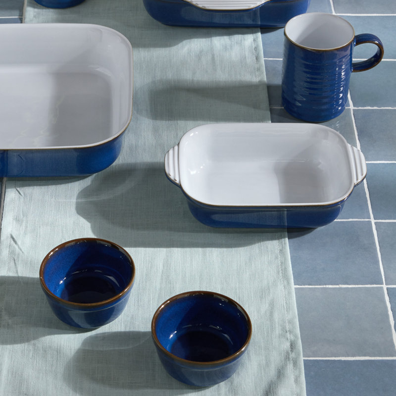 Denby Stoneware Rectangular Oven Dish, Small, Imperial Blue