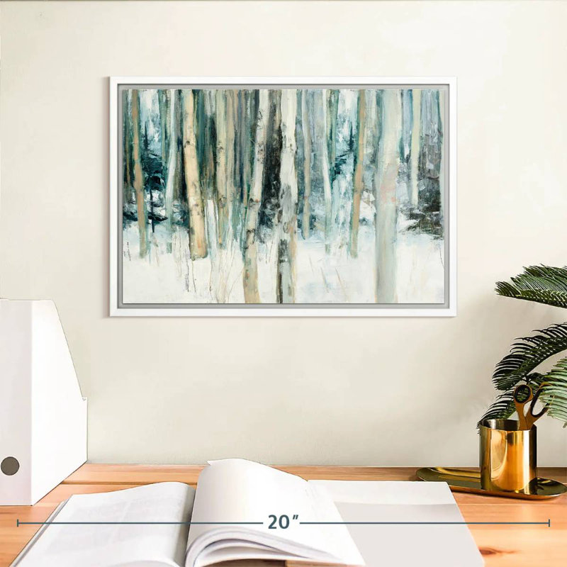 Winter Woods III, Cadre flottant blanc, 13 po x 9 po
