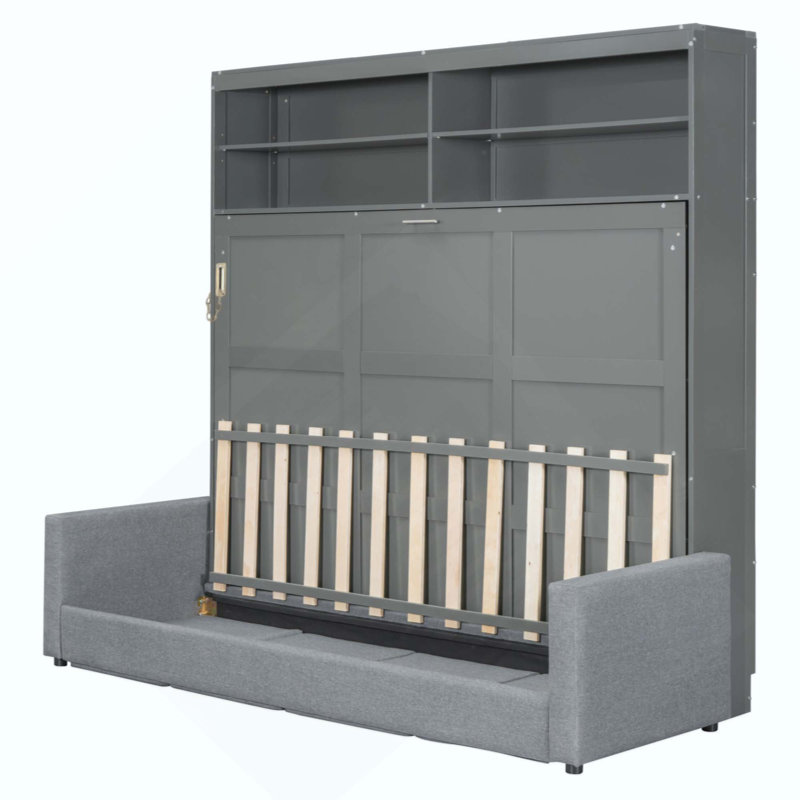 Lit escamotable mural avec canapé Murphy, Grey