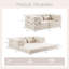 Canapé d'angle modulaire sans os à monter soi-même - Lit convertible Mahjong à compression, revêtement en polaire circulaire, rembourrage en mousse à mémoire de forme haute densité, blanc, aucun assemblage requis, style convertible, housse incluse.-1311075075
