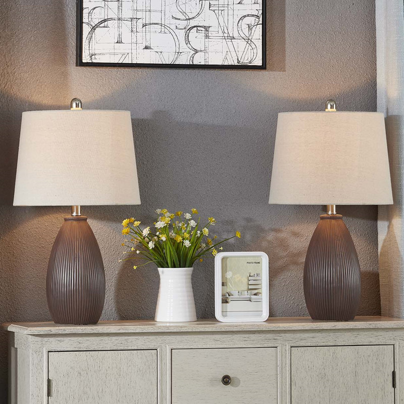 Ceramic Table Lamp, Brown