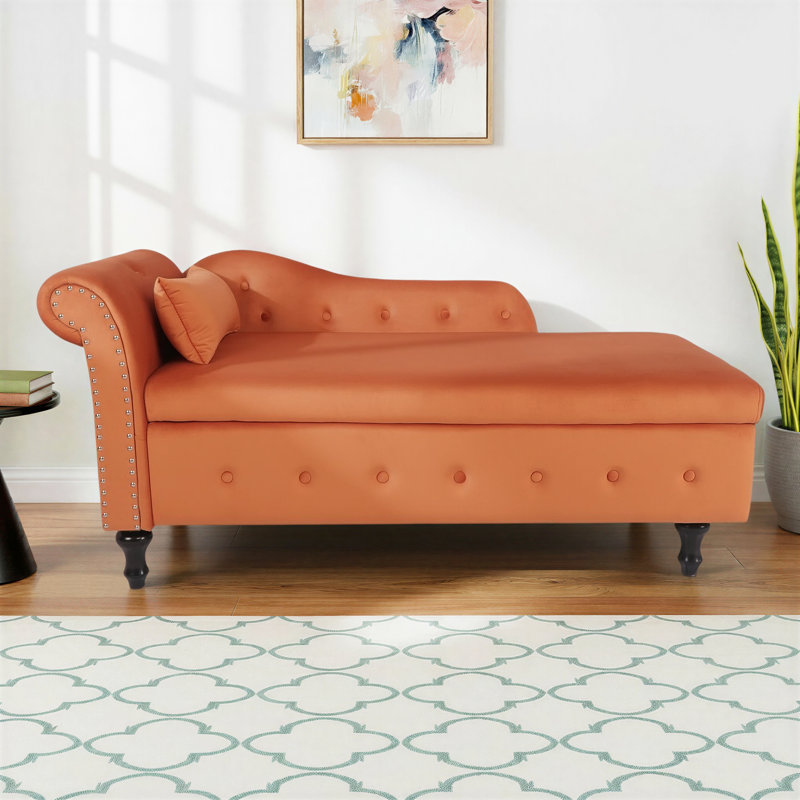 Méridienne Casy, 100 % polyester orange