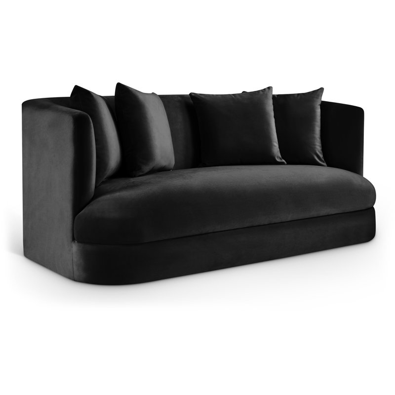 Causeuse en velours Alder, Velours noir