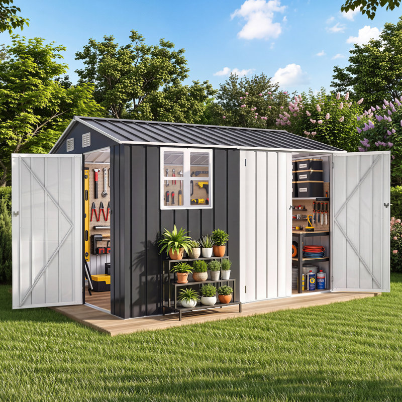 Remise de rangement extérieure 10 x 8 pi avec fenêtre Balconera