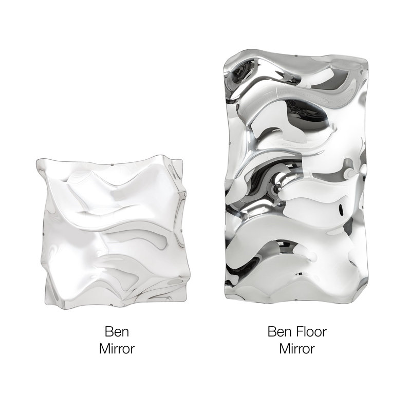 Elegant 72'' Silver Hand-Formed Italian Glass Accent Mirror