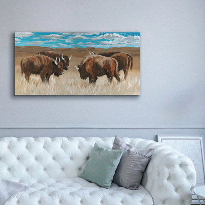  'Bison Herd 2' by Cindy Jacobs Canvas Wall Art, 60" x 30"
