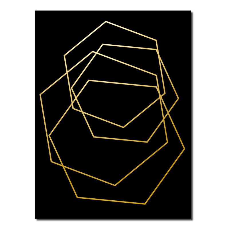 Gilt Mod III-B - impression d'art graphique, H 16 po x l 12 po x P 1 po