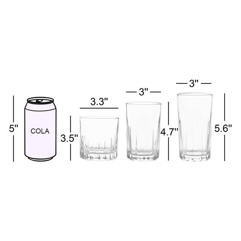 Libbey Brockton 24-Piece Tumbler, Rocks and Juice Glass Set