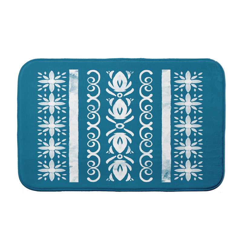 Tapis de bain Loya, H 18 po x L 30 po, Bleu