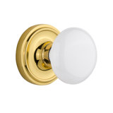 Classic Rosette with White Porcelain Door Knob