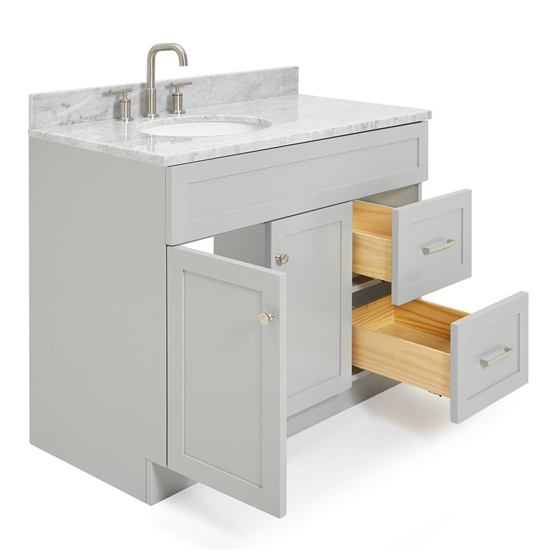 Ensemble de meuble-lavabo simple 43 po Partham, Gris