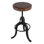 Knight 22 in. - 29 in. Adjustable Seat Height Leather and Iron Bar Stool