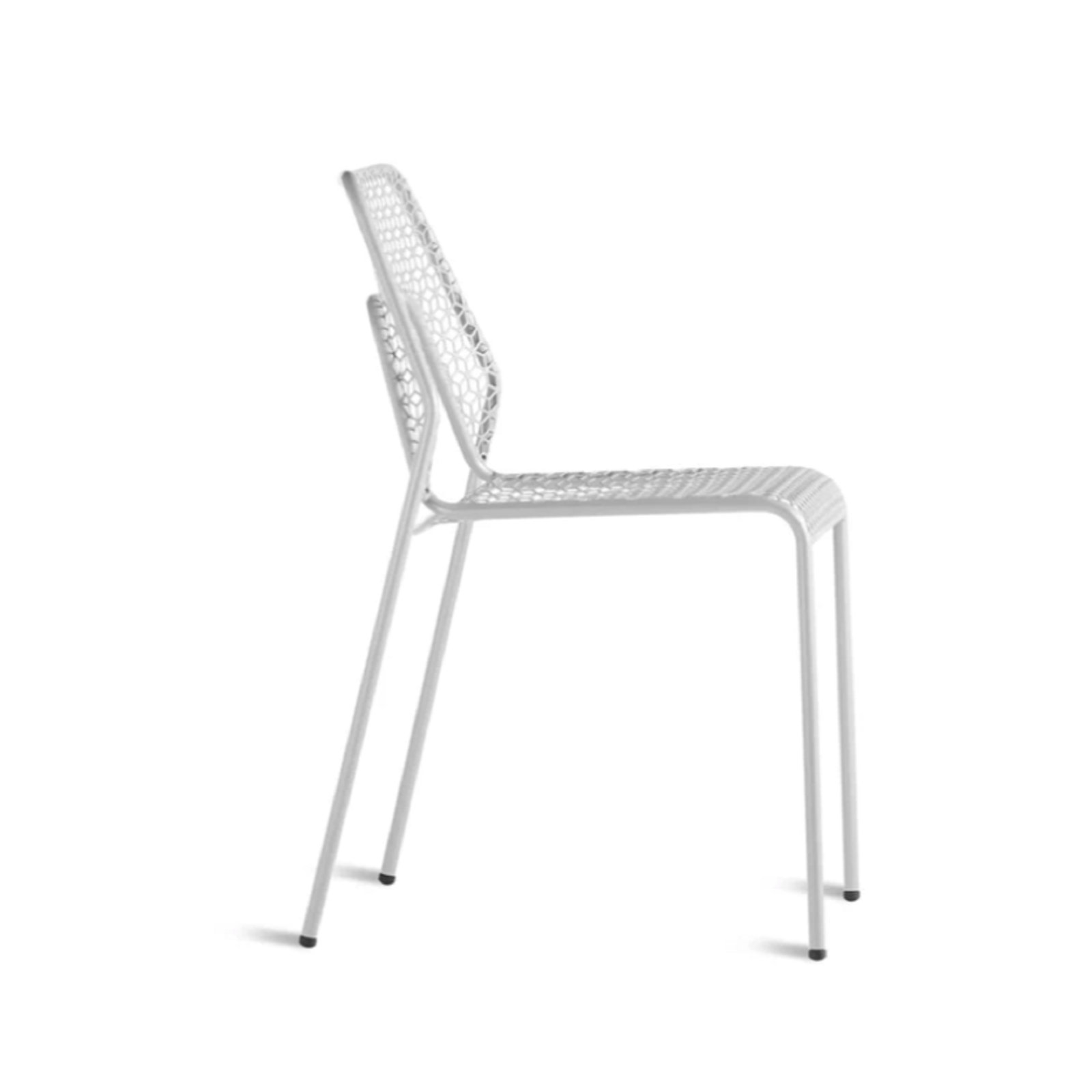 Hot Mesh Premium All-Weather Wicker Outdoor Stacking Dining Side Chair, Off White