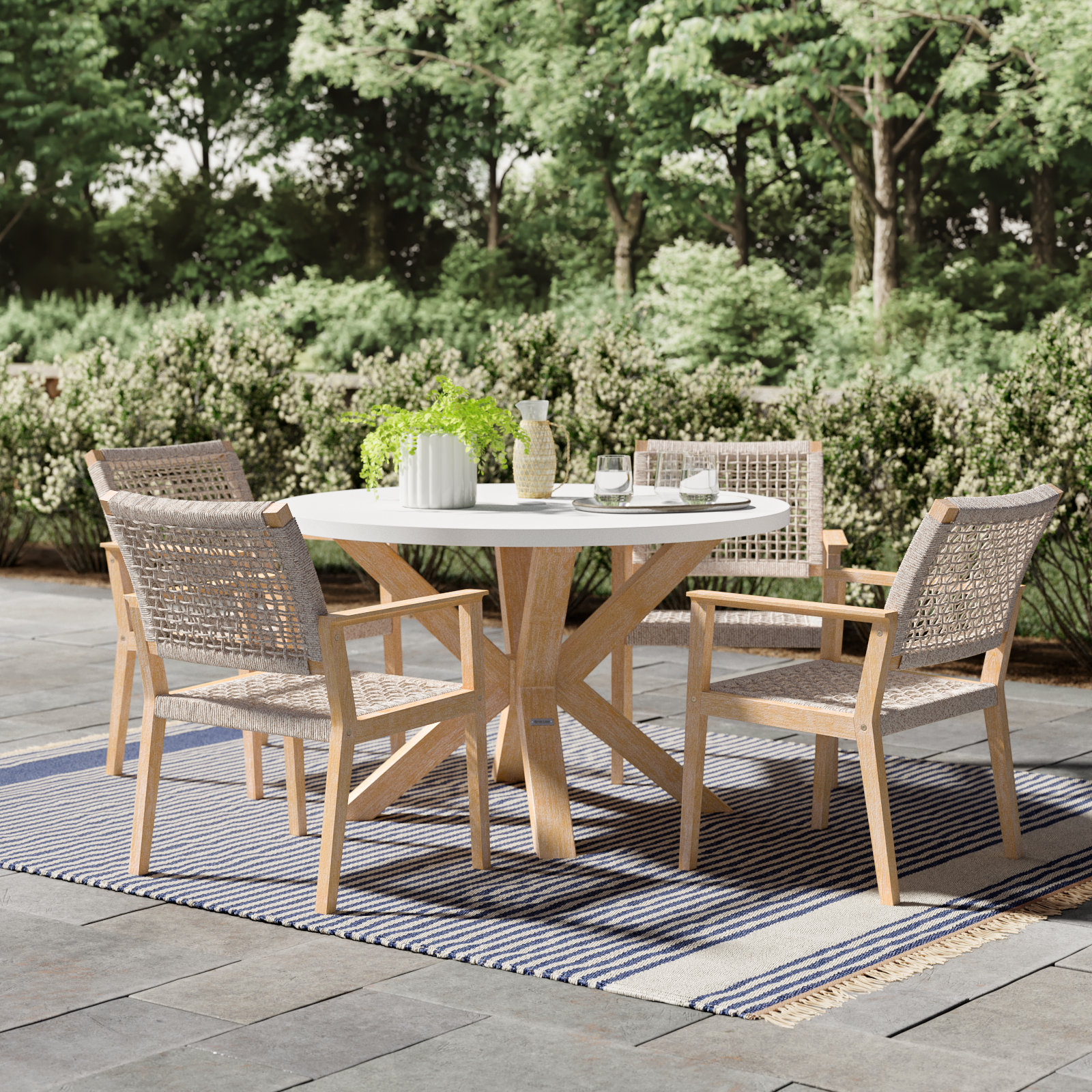 Townsend 48" Eucalyptus Patio Dining Set