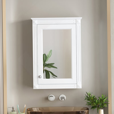 Armoire de rangement murale avec miroir, armoire à pharmacie avec tablette réglable, économiseur d'espace au-dessus de la toilette pour les salles de bain organisées
