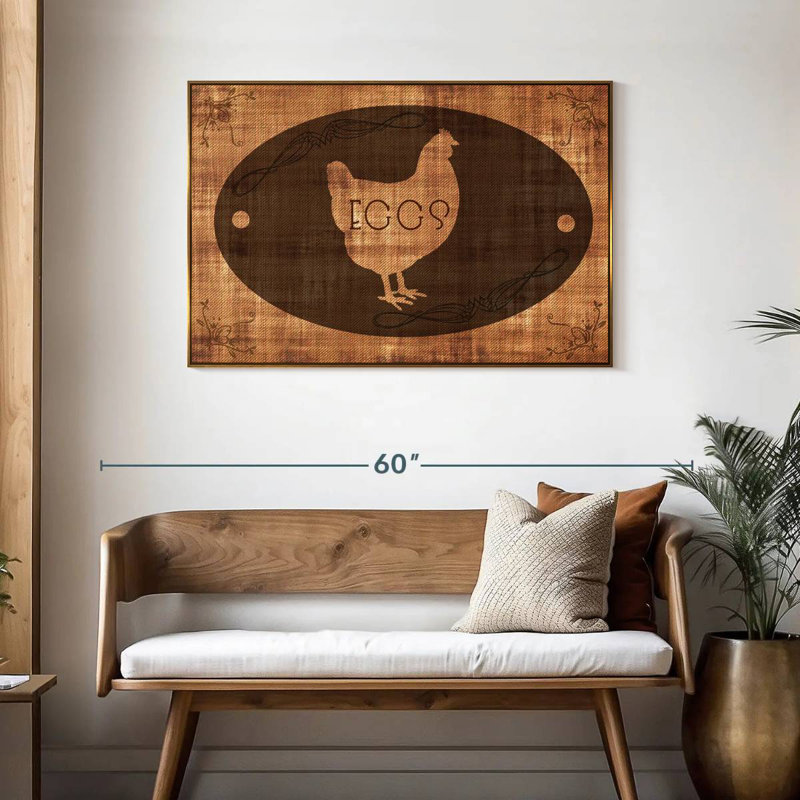 Œufs de ferme, Cadre flottant doré, 43 po x 29 po