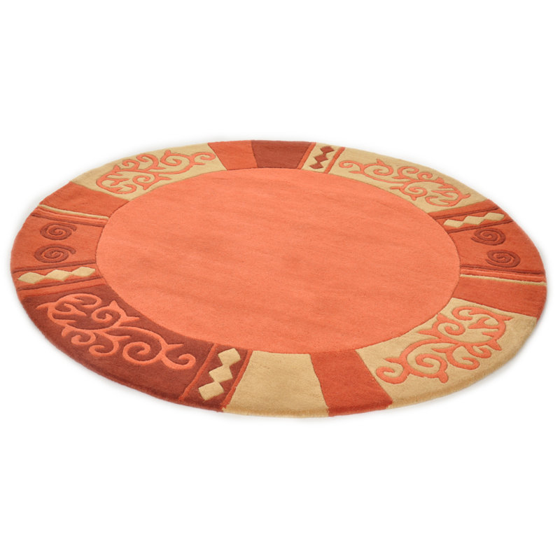 Ambadi Solid Colour Wool Hand Tufted Area Rug, Round 150 cm
