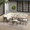 Canapé modulaire en osier avec coussins 10 pièces Ivet Outdoor