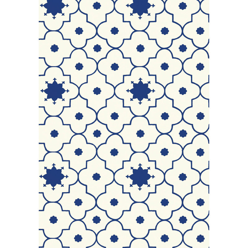 Papier peint treillis Taj, Bleu de Jaipur