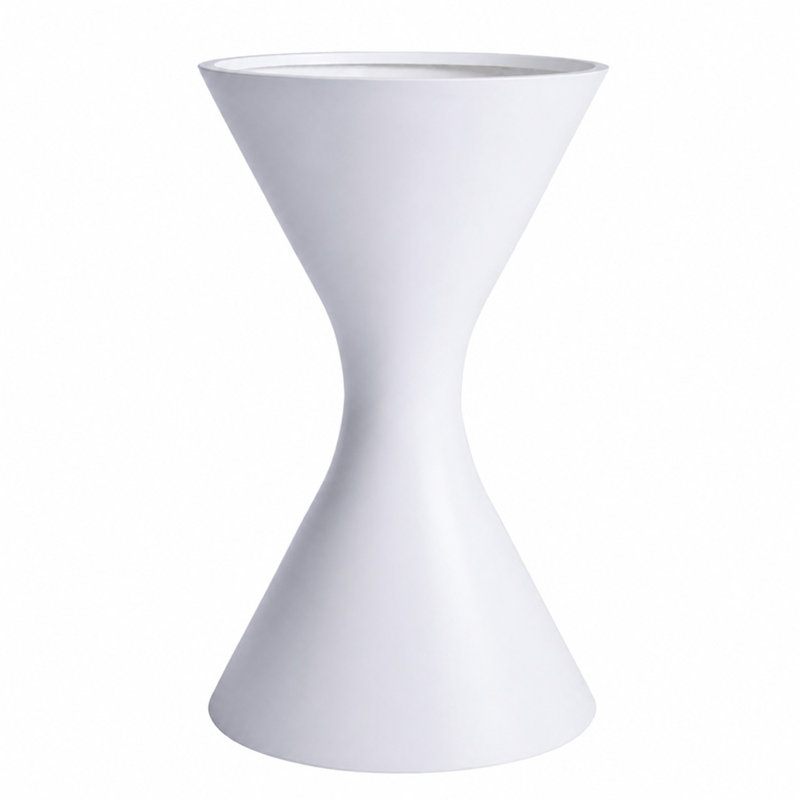 Spritz Fiberstone Hourglass Pot Planter - H24.5" - White, 24.5" H x 15" W x 15" D, White