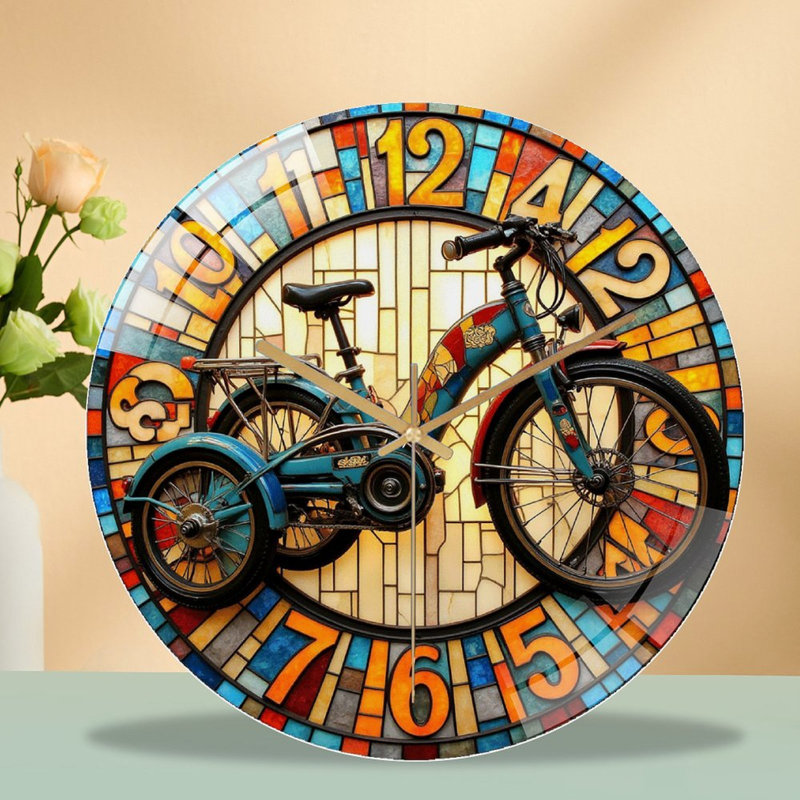 Horloge murale en verre rétro pour enfant avec design rétro unique - 12 po