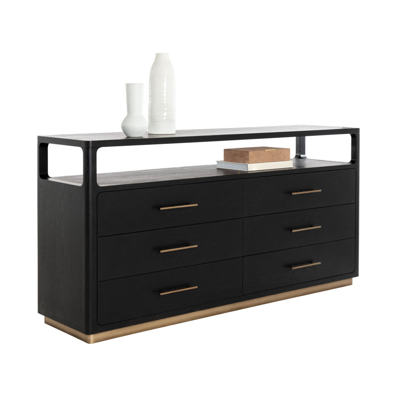 DANETTE 6 - Drawer Dresser, Black