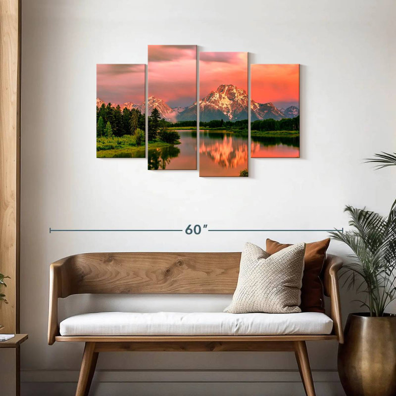 Grand Teton Warm Sunset, 27" H x 43" W