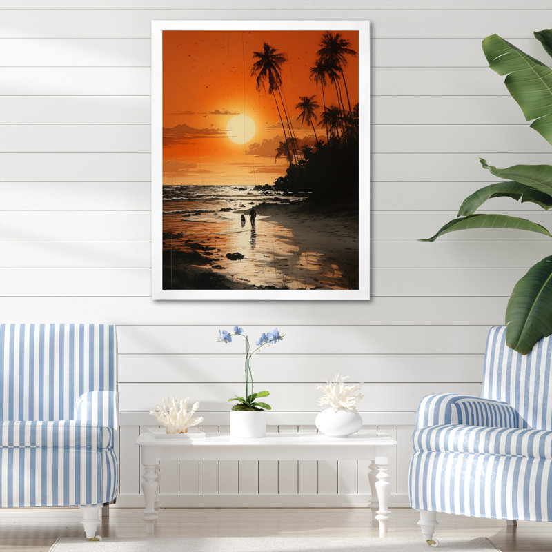 Beach Silhouettes Sunset II " Beach Silhouettes Sunset II " Color Photography Print, 40" H x 30" W x 1.5" D
