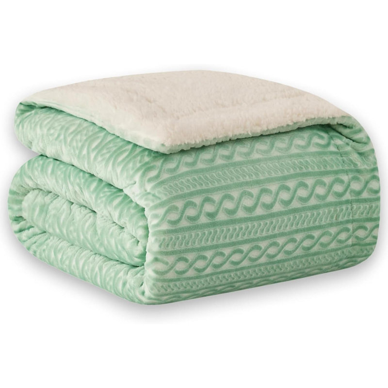 Molleton simple en jacquard 3D sauge, Vert