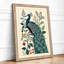 Peacock in Bloom Boho - Framed Print-36648693-36648697