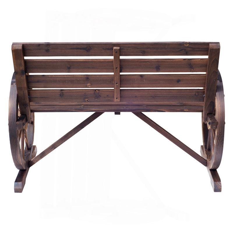 Banc à roulettes en bois 41 po, Brun