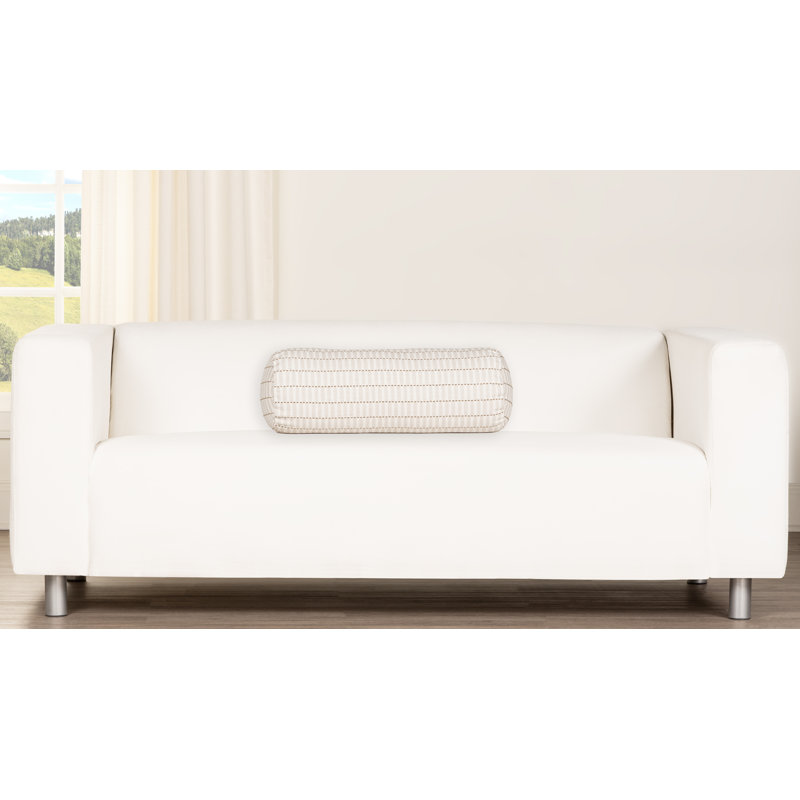 Coussin traversin extérieur en lin inspiré de Sunbrella, Lin, 39 po x 8 po