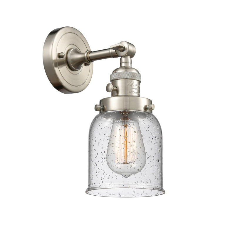 Bell - 1 Light 5" Sconce, 3.5 Watt Vintage LED Bulb, Seedy, Brushed Satin Nickel
