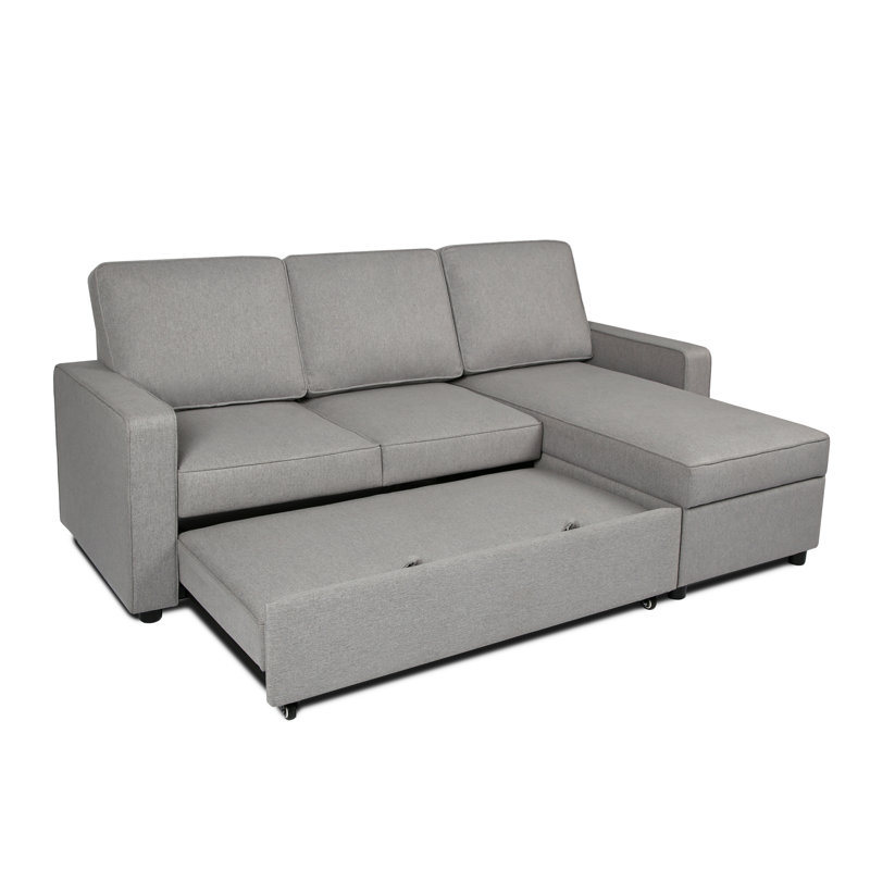 Razzak 3 Seater Linen Sofa Bed, Light Grey