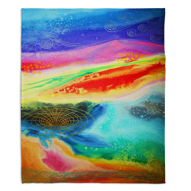 Hand Woven Throw Blanket, 51" W x 60" L