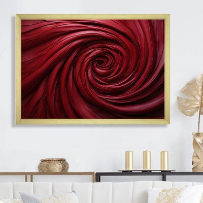 Red Winding Wonder - Abstract Spirals Framed Canvas Print