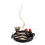 Leather Round Tray with Zebra Inlay - Springbok Horn Handles