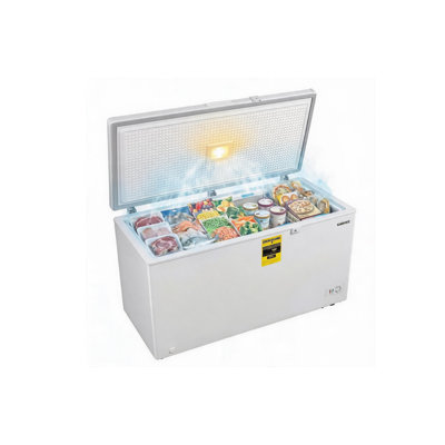 14.5 Cu. ft White Convertible Chest Freezer, Standalone Deep Freezer with Mechanical Dial Control, 6 Swivel Casters, 2 Detachable Wire Baskets & Child Lock for Garage, Kitchen and Basement