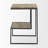 Transitional 21" Brown and Black Solid Wood Iron Sled End Table with Shelf