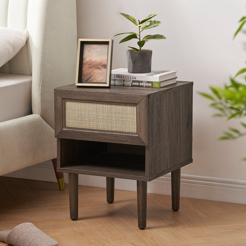Gilus Nesting Tables with Storage, Walnut