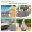 2PCS Patio Rattan Ottomans Seat Side Table Storage Box Footstool with Cushion Gray-1962808543