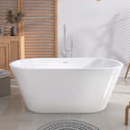 63'' x 29.5'' Freestanding Soaking Acrylic Bathtub